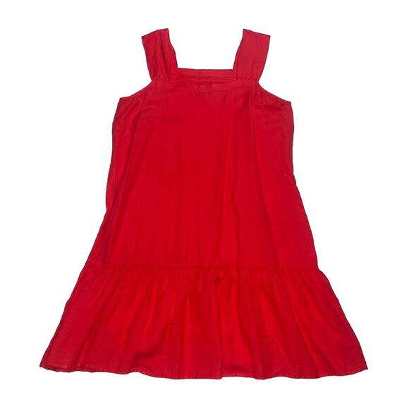 Loft Dress Size S Coral Square Neck Flounce Linen Blend Shift Sundress 542190 - Picture 9 of 14